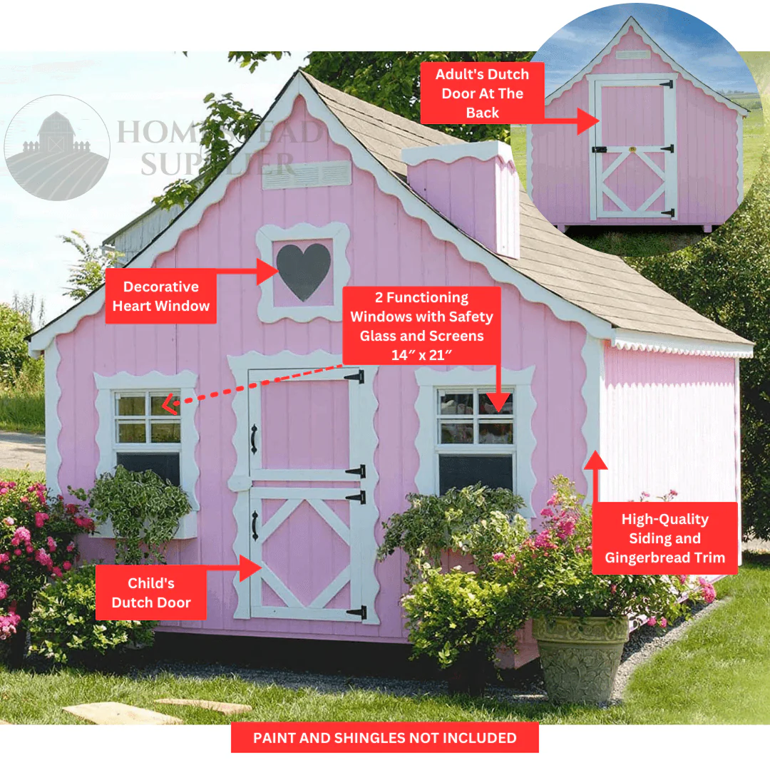 Little Cottage Co. The Gingerbread Cottage Playhouse Kit - Image 6